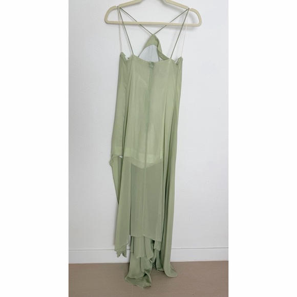 Jacquemus Light Green Asymmetrical Chiffon Dress Runway, size XS - Picture 4 of 8